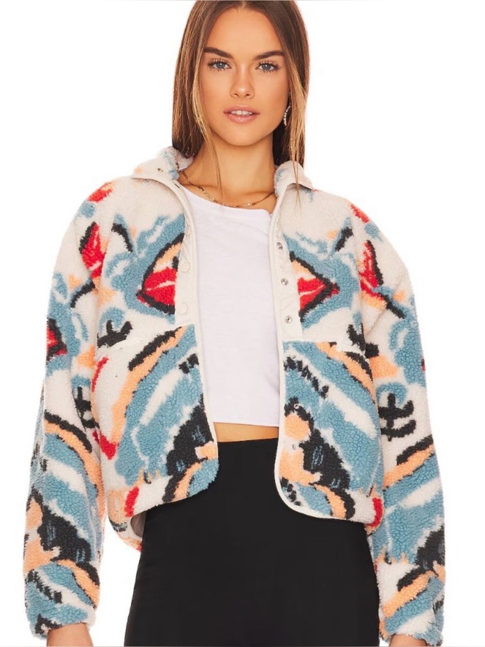 Free People Movement Rocky Ridge Printed Fleece Jacket